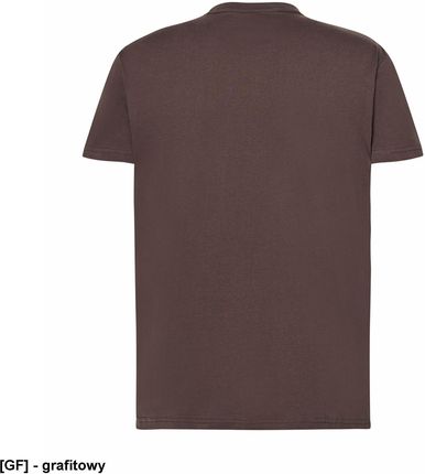 T-shirt JHK TSRA 150 - męski z krótkim rękawem wzmocniony lycrą ściągacz, 100% bawełna, 155-160g - grafitowy 2XL - zdjęcie 2