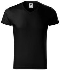 Bawełniana koszulka męska T-shirt Fit V-neck MALFINI Czarna