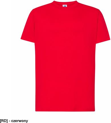 T-shirt JHK TSRA 150 - męski z krótkim rękawem wzmocniony lycrą ściągacz, 100% bawełna, 155-160g - czerwony 4XL