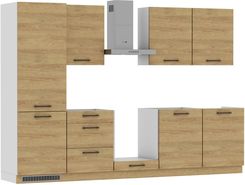 Zdjęcie Komfort Zestaw Mebli Kuchennych Bari 300cm L/P Płyta Laminowana Dąb Hikora Cichy Domyk Blum - Biała Podlaska