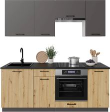 Zdjęcie Stolkar Zestaw Mebli Kuchennych Alto 200cm Laminat Dąb Artisan/Grafitowy - Żelechów