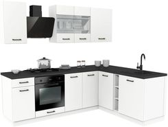 Zdjęcie Fabryka Mebli Rawa Zestaw Mebli Kuchennych Presto 240x180cm Płyta Laminowana Biały/Biały - Tarczyn