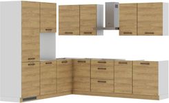 Zdjęcie Extom Zestaw Mebli Kuchennych Bari 240x270cm L/P Płyta Laminowana Dąb Hikora Cichy Domyk Blum - Szadek