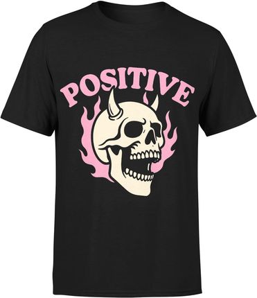 Positive czaszka z rogami aleternatywna Męska koszulka (XL, Czarny)