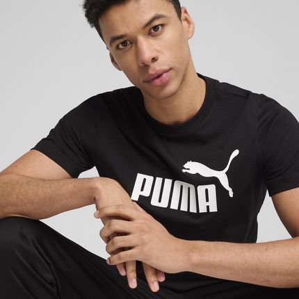 Puma Męska Koszulka Z Krótkim Rękawem Ess No. 1 Logo Tee 68253201 Czarny - zdjęcie 2
