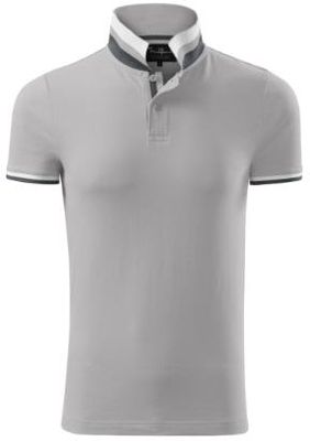 Koszulka Pique Polo męska polówka COLLAR UP 100% bawełna silver gray