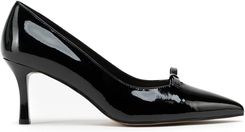 Zdjęcie Damskie czółenka ze skóry lakierowanej z noskiem w szpic czarne - Józefów