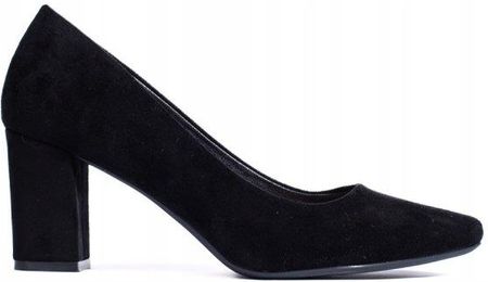 Wygodne czarne zamszowe czółenka Sergio Leone 36