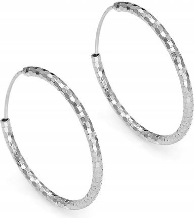 Mo-Biżuteria Kolczyki srebrne koła srebrne rurki szlifowane maliny 5 cm