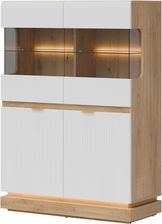 Zdjęcie Liveo Witryna Niska Milton Ml04 4D Dąb Cremona Torro Biały Mat - Milicz