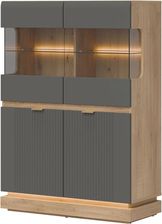 Zdjęcie Liveo Witryna Niska Milton Ml04 4D Dąb Cremona Torro Szary Mat - Grodków