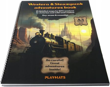 Playmaty Księga RPG Western & Steampunk – 18 map A3 do sesji RPG z siatką - zdjęcie 5