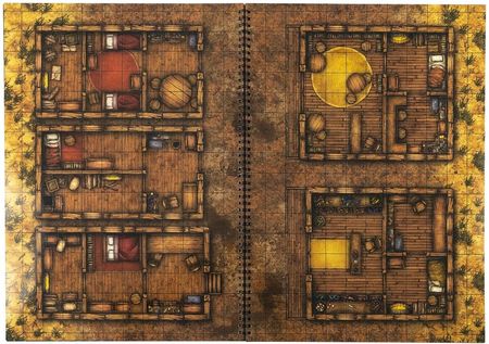 Playmaty Księga RPG Western & Steampunk – 18 map A3 do sesji RPG z siatką - zdjęcie 3