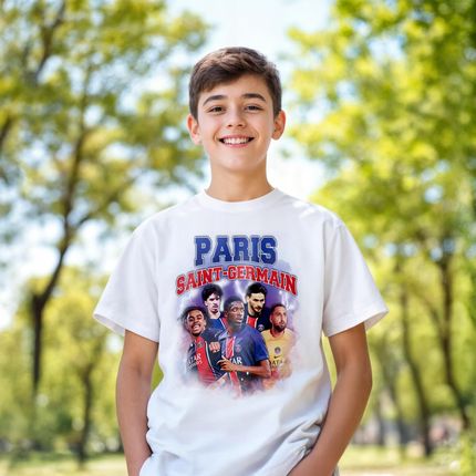 Koszulka biała dziecięca Paris Saint-Germain Dembélé Barcola Vitinha r. 116 - zdjęcie 2