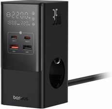 Baseus Ładowarka, Listwa zasilająca PowerCombo Tower GaN 3AC+2U+2C 35W LCD