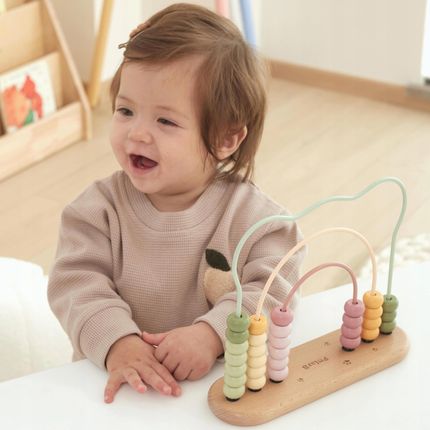 Viga Drewniana Przeplatanka Labirynt Pastelowe Spirala Edukacyjna Abakus - zdjęcie 4