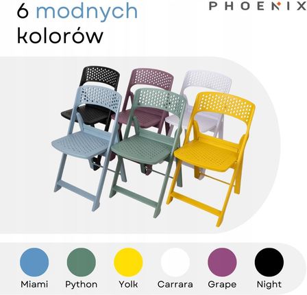 Phoenix Flap Składane Krzesło Nowoczesny Design Grape Fioletowy - zdjęcie 2