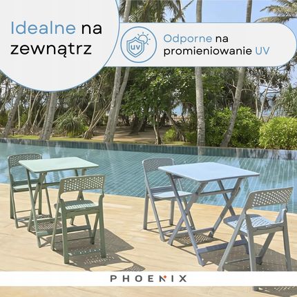 Phoenix Flap Składane Krzesło Nowoczesny Design Grape Fioletowy - zdjęcie 3