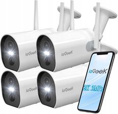 Iegeek Kamera Zewnętrzna Wifi Ip Kamery Fhd 2K 3Mpx 4X Zoom Na 5200Mah Aku 4szt.