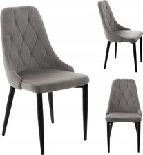 Zdjęcie Homla Krzesło Louis Quilter Welurowe Szare 44x59x88cm (213963) - Zduny