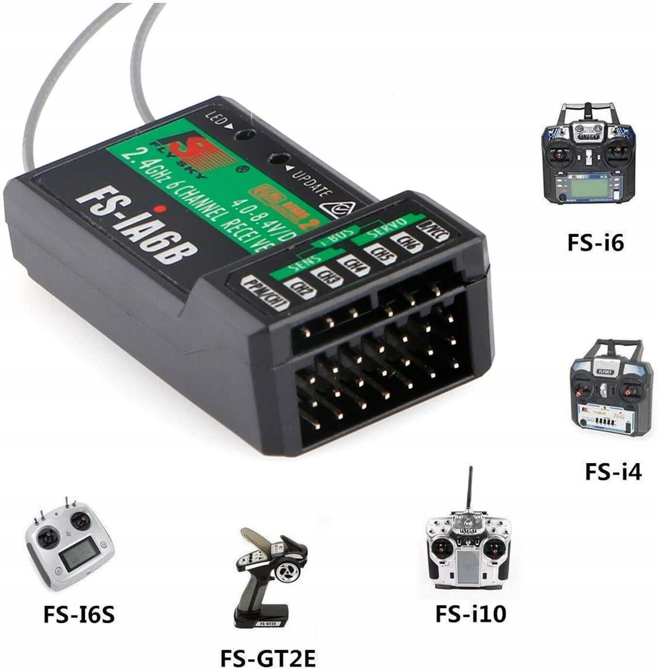 Récepteur Flysky FS-iA6B 6 Canaux 2.4G AFHDS 2A – Compatible FS-i6, I6X, I6S, I4 – Sortie PWM/PPM/i-Bus