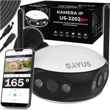 Sayus Kamera Zewnętrzna 4Mpx Ip Wifi Szerokokątna Panoramiczna 165° Dwa Obiektywy