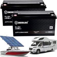 Enerblock 2Xakumulator Lifepo4 Litowy Do Ups Fotowoltaiki Kampera Łodzi 12V 200Ah Bms JLFP12200BASIC