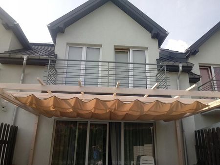 Sun Shade Żagiel Wodoszczelny Rozsuwany Zwijany Na Konstrukcję Pergoli Beżowy 2,5X3 - zdjęcie 5