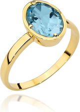 Gese Pierścionek złoty z kolekcji "COLORFUL STONE" - topaz owal (Rozmiar pr. 585: 10; Gramatura: 2.77)
