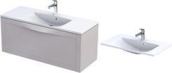 Zestaw - Szafka podumywalkowa 120 cm Oristo Skagen piaskowy mat OR49-SD1S-120-10 + Umywalka meblowa Oristo Amelia konglomerat biała 80 cm UME-AM-80-92