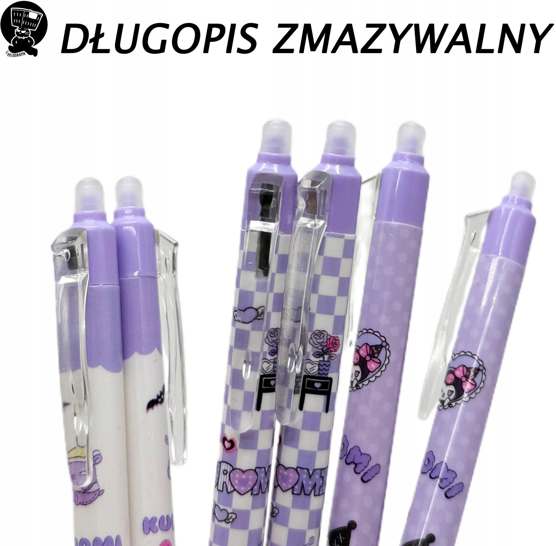 Kuromi Themed 12Szt. Wymazywalny Długopis Żelowy Zestaw