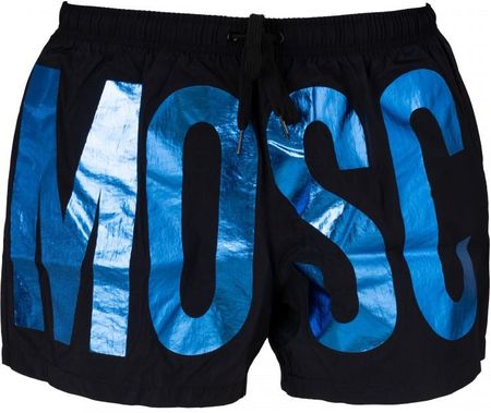 MOSCHINO luksusowe włoskie szorty kąpielowe Blu Logo Print