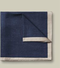 Charles Tyrwhitt Silk Linen Pocket Square — Navy Kontrastowa poszetka z lnu i jedwabiu Poszetki
