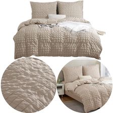 Spod Igły I Nitki Pościel Beżowa 220X200Cm 100% Mikrofibra 2 Poszewki 70X80 Creasy