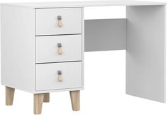 Zdjęcie Biurko Figo 3S białe – 3 szuflady, skórzane uchwyty, 110x75x55 cm - Marki