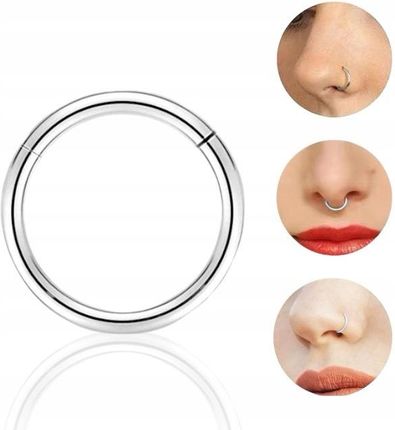 Bizu Kolczyk Piercing Srebrny Clicker Kółko Kółeczko Lobe Nostril Tytan 1,0/8 - zdjęcie 4