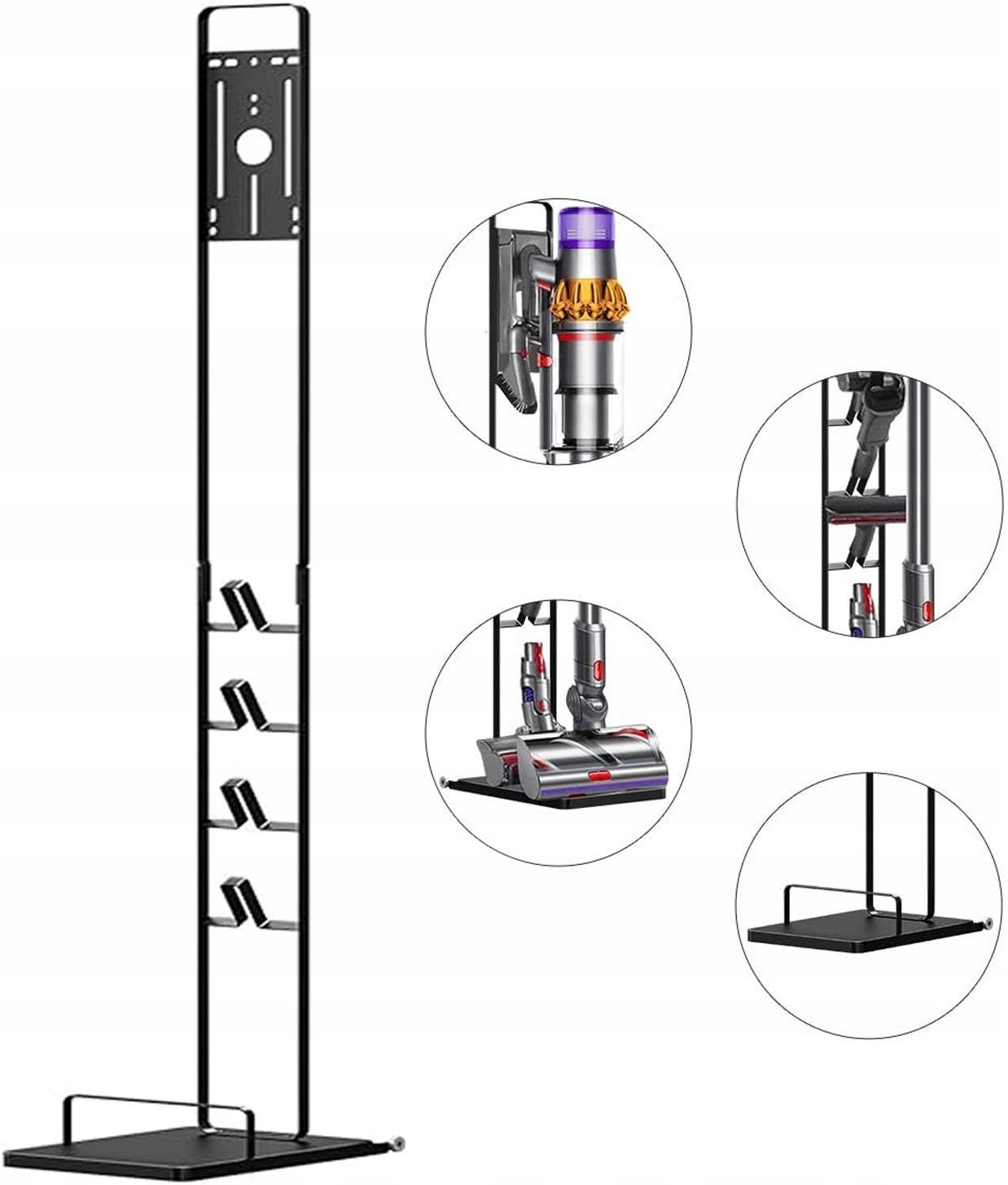 OUTBROS Metal Soporte para Aspiradora,Compatible para Dyson Gen5 V15s V15 V12 V11 V10 V8 V7 V6, Organizador de Almacenamiento de Metal Accesorios, No es Necesario perforar, Negro