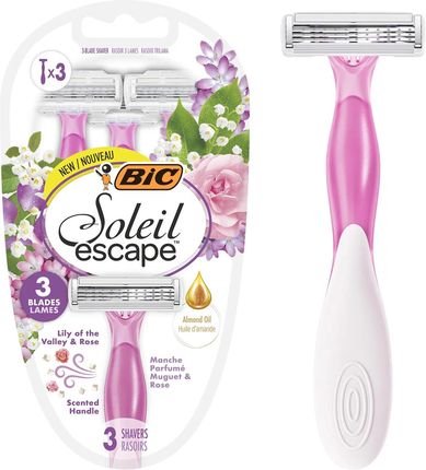 Bic Soleil Escape Maszynka Do Golenia Jednorazowa Trzyostrzowa Lily Of The Valley & Rose 3szt. - zdjęcie 2
