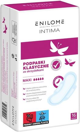 Enilome Healthy Beauty Intima Podpaski Klasyczne Ze Skrzydełkami Maxi 16szt.