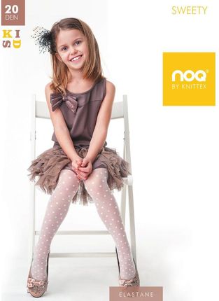 Noq by Knittex Dziecięce rajstopy Sweety 20 den bianco, 116-122