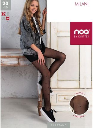 Noq by Knittex Dziecięce rajstopy Milani 20 den nero, 146-152
