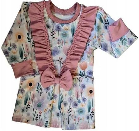 Sukienka Landrynkowe Kwiaty z falbanką rozmiar 110