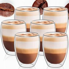 Springos 6x Szklanka Termiczna Do Kawy Latte Herbaty Z Podwójnym Dnem 350ml (6XHA7348)