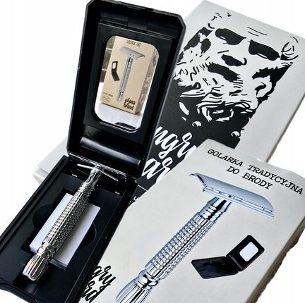 Angry Beard Tradycyjna Klasyczna Maszynka Do Golenia z Lusterkiem Żyletki