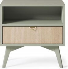 Dmk Nowoczesna Szafka Nocna Eukaliptus 53,9X38X53,8Cm Z Szufladą I Półką (Fores54E)