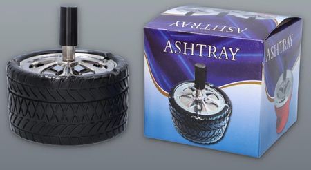 Gentelo Elegancka Popielniczka Okrągła W Kształcie Opony Czarna 9,5cm 61500 - zdjęcie 2