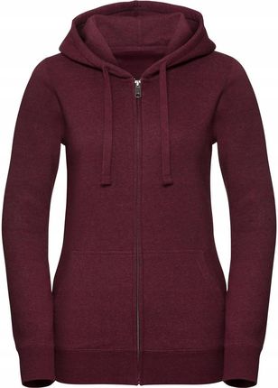Bluza damska z kapturem rozpinana Burgundowy Melanż r. L