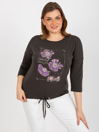 Bluzka Ciemny khaki - zdjęcie 3