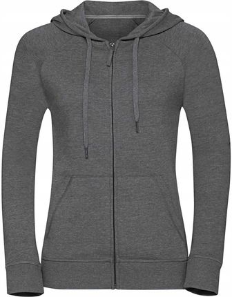 Bluza damska rozpinana z kapturem Zipped gładkiej bawełny Szary r. XL