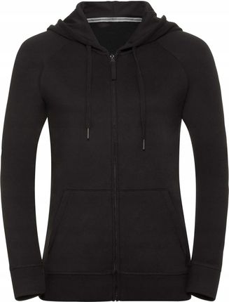 Bluza damska rozpinana z kapturem Zipped gładkiej bawełny Czarny r. L